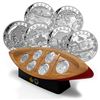 Image 1 : RCM Issue: 2015 $10 Canoe Across Canada Fine Silver 6-coin Set & Canoe Shaped Box in Original Cardbo