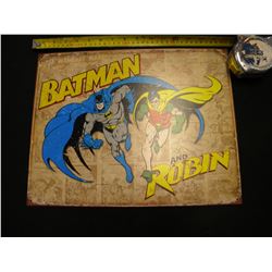 Weathered Batman & Robin tin sign