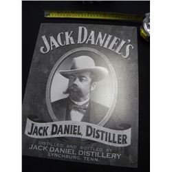 Portrait of Jack Daniels tin sign