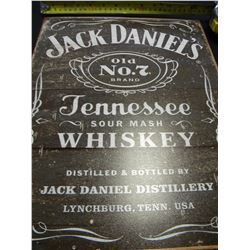 Weathered Jack Daniels tin sign