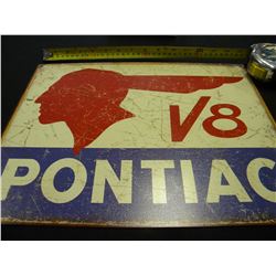 Pontiac V8 tin sign