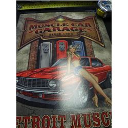 Muscle Car Garage tin sign