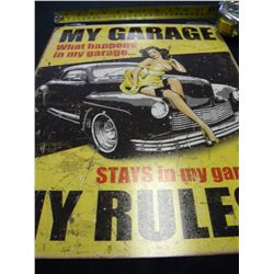 Legends My Garage tin sign