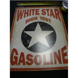 White Star Gasoline tin sign