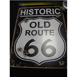 Old Route 66 Weathered tin sign