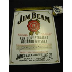 Jim Beam White Label tin sign