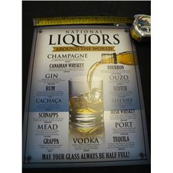 National Liquor tin sign