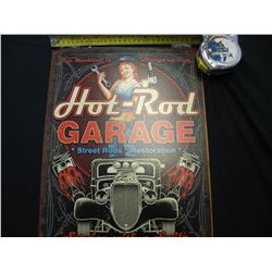 Hot Rod Garage tin sign