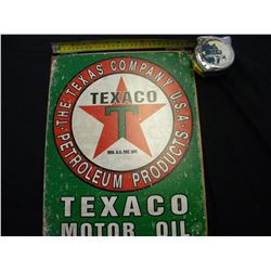 Texaco weathered tin sign