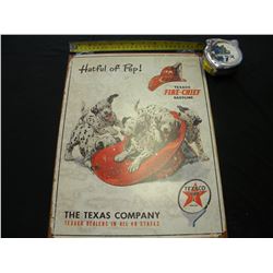 Texaco Hateful of Pep tin sign