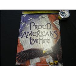 Proud American tin sign