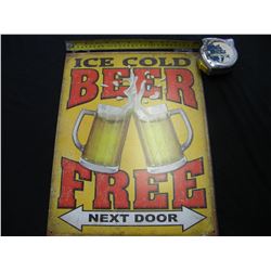 Ice Cold Beer tin sign