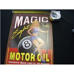 Magic 8 Motor Oil tin sign