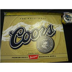 Coors tin sign