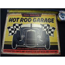 Hot Rod Garage tin sign