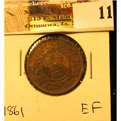 1861 Nova Scotia Large Cent, EF.