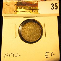 1917C Newfoundland Silver Dime, EF.