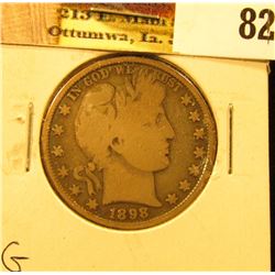 1898 P U.S. Barber Half Dollar, Good.