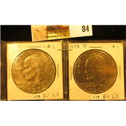 1973 P & D Eisenhower Dollars grading Choice BU 63.