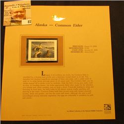 2000 Millenium Alaska $5 State Migratory Waterfowl Stamp, mounted in a plastic page with literature 