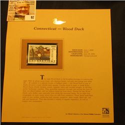 2000 Millenium Connecticut $5.00 State Migratory Waterfowl Stamp, mounted in a plastic page with lit