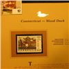 Image 2 : 2000 Millenium Connecticut $5.00 State Migratory Waterfowl Stamp, mounted in a plastic page with lit