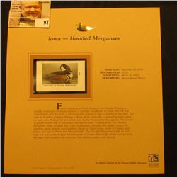 2000 Millenium Iowa $5.50 State Migratory Waterfowl Stamp, mounted in a plastic page with literature