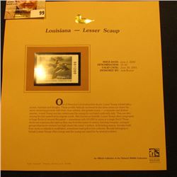 2000 Millenium Louisiana $5.50 State Migratory Waterfowl Stamp, mounted in a plastic page with liter