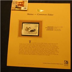 2000 Millenium Maine $2.50 State Migratory Waterfowl Stamp, mounted in a plastic page with literatur