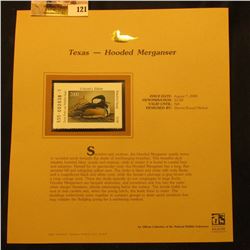 2000 Millenium Texas $3.00 State Migratory Waterfowl Stamp, mounted in a plastic page with literatur