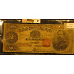 Series 1891 Two Dollar Treasury Star Replacement Note, S/N B17806608*, Signed Bruce/Roberts, Friedbe