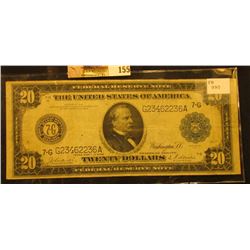 Series 1914 with Blue Seal Twenty Dollar Federal Reserve Note "Chicago, Illinois", Friedberg # 990, 