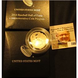 2014 National Baseball Hall of Fame Proof Silver Dollar in original box as issued.