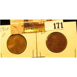 1910 P Fine & 1912 P VF Lincoln Wheat Cents.