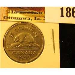 1950 Canada Nickel, EF.