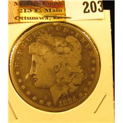 1884 P U.S. Morgan Silver Dollar.