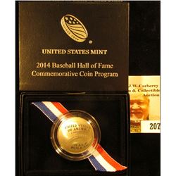 2014 S National Baseball Hall of Fame Proof Half-Dollar in original box with literature as issued.