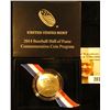 Image 1 : 2014 S National Baseball Hall of Fame Proof Half-Dollar in original box with literature as issued.