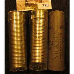 (3) Rolls of unchecked by me U.S. Nickels, one of which appears to be old Buffalo style. Counts are 
