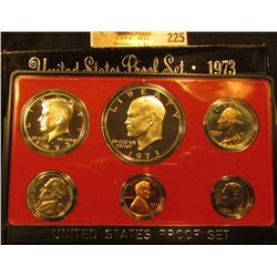 1973 S Cameo Frosted U.S. Proof Set in original holder. Includes Cent to Eisenhower Dollar.