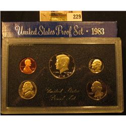1983 S Cameo Frosted U.S. Proof Set in original holder. Includes Cent to Half-Dollar.