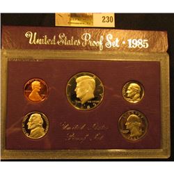 1985 S Cameo Frosted U.S. Proof Set in original holder. Includes Cent to Half-Dollar.