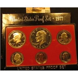 1977 S Cameo Frosted U.S. Proof Set in original holder. Includes Cent to Eisenhower Dollar.