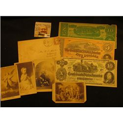 1865 Civil War Era Stamped Cover from New Orleans, Loisiana; (4) Civil War Era Black & White Photos,