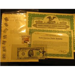 North American Timber Company… State of Delaware Scrip Certificate & Stock Certiticate for 118 Share
