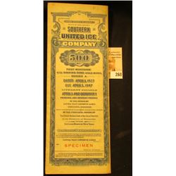 1927 "United States of America State of New Jersey Southern United Ice Company $500 First Mortgage 6