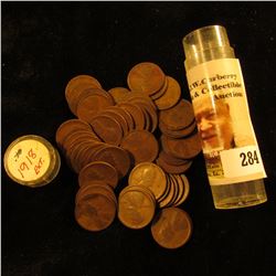 Roll of (50) 1918 U.S. Lincoln Cents in a plastic coin tube.