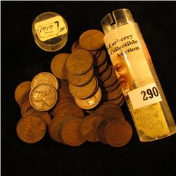 Roll of (51) 1919 U.S. Lincoln Cents in a plastic coin tube.