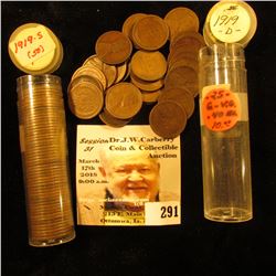(25) 1919 D & (50) 1919 S U.S. Lincoln Cents in a plastic coin tubes.