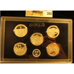 2011 S U.S. Silver Quarter Proof Set, in original hard plastic case. (5 pcs.).